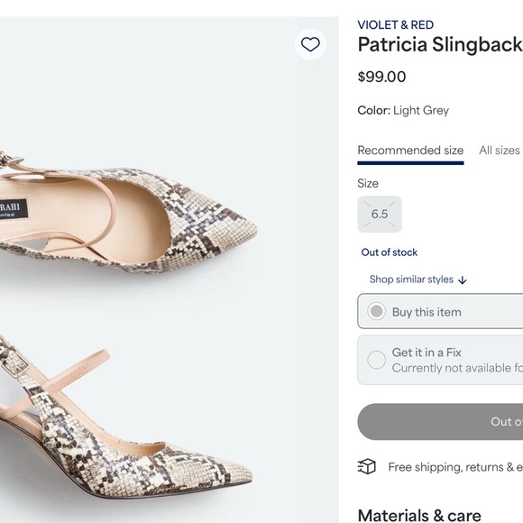 Violet & Red Light Grey Patricia Slingback Heels by Issac Mizrahi - Stitch Fix - Picture 1 of 4